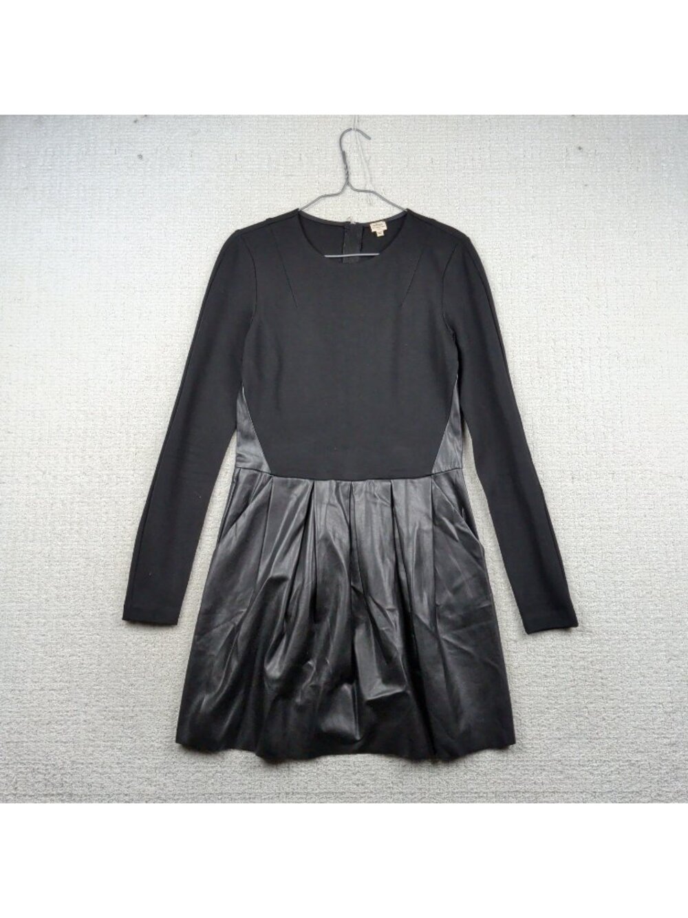 Aritzia Wilfred Free Black Long Sleeve Faux Leather Dress Sz 10 Whimsigoth Japan